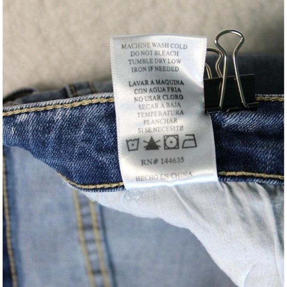 KanCan Los Angeles Skirt Women 5 / 26 Blue Distressed Denim Raw Hem Mini Casual - Picture 8 of 13